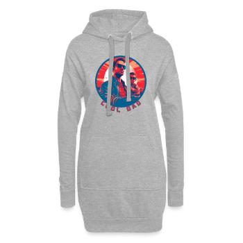 Papa cool - Sweat-shirt à capuche long Femme - gris chiné - Devant