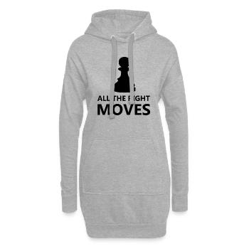 Boardgame Chess Backgammon Game Night - Hoodie Dress - heather grey - Front