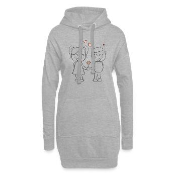 verliebt - Hoodie-Kleid - Grau meliert - Vorne