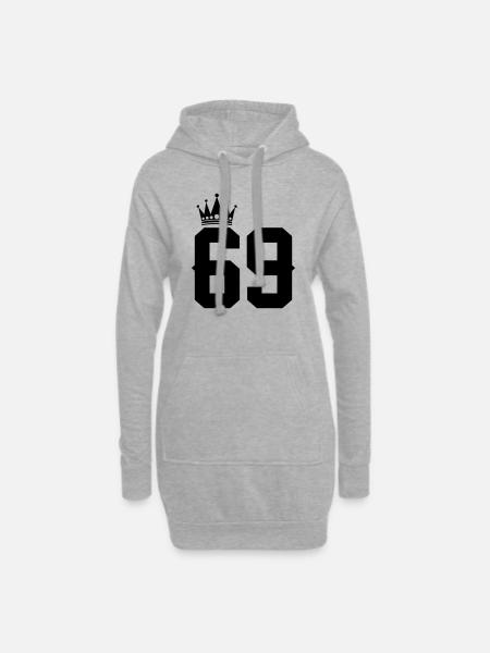 69 - Hoodie-Kleid - Grau meliert
