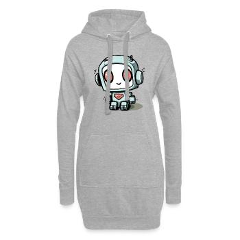 Boki le petit robot - Sweat-shirt à capuche long Femme - gris chiné - Devant