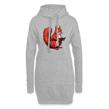 Wehrhaftes süßes Eichhörnchen beweist Mut - Hoodie-Kleid - Grau meliert - Vorne