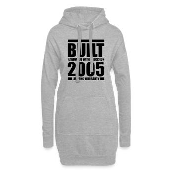Cadeau Année de naissance 2005 Anniversaire - Sweat-shirt à capuche long Femme - gris chiné - Devant