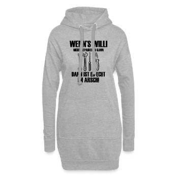 Handwerker Handyman Handwerk Werkzeug Baustelle - Hoodie-Kleid - Grau meliert - Vorne