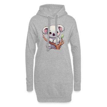 Koala Kawaii - Hoodie-Kleid - Grau meliert - Vorne