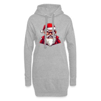 Lustiger wütender Weihnachtsmann - Hoodie-Kleid - Grau meliert - Vorne