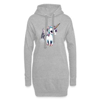 Licorne Einhorn Kawaii - Hoodie-Kleid - Grau meliert - Vorne
