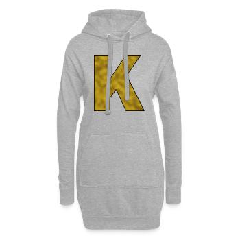 Lettre K Or - Sweat-shirt à capuche long Femme - gris chiné - Devant