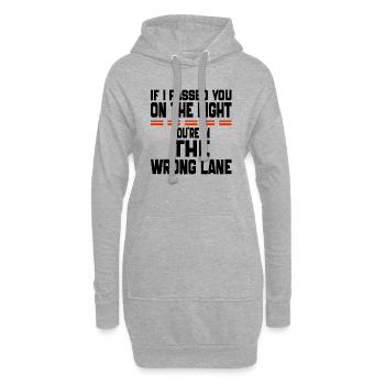 Wenn ich dich auf der rechten Seite überholt habe, bist du im Unrecht - Hoodie-Kleid - Grau meliert - Vorne