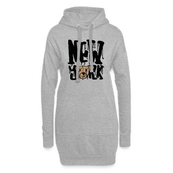 new york, bear,style - Hoodie-Kleid - Grau meliert - Vorne