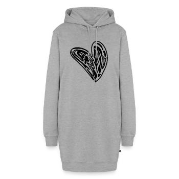 Heart - Hoodie-Kleid - Grau meliert - Vorne