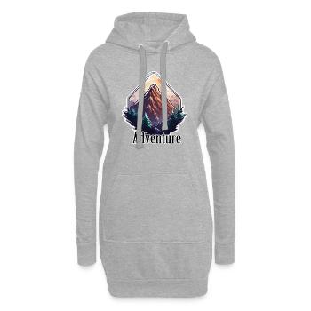 Aventure / Montagne / Pics / Randonnée / Tyrol - Sweat-shirt à capuche long Femme - gris chiné - Devant