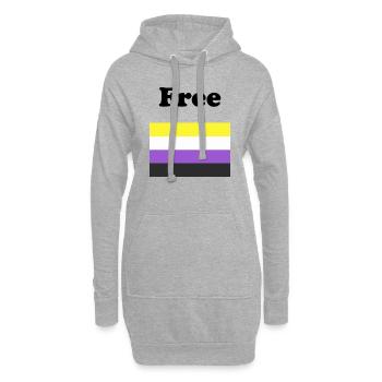 Drapeau non binaire gratuit - Sweat-shirt à capuche long Femme - gris chiné - Devant