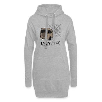 Vanlife beige - Hoodie-Kleid - Grau meliert - Vorne