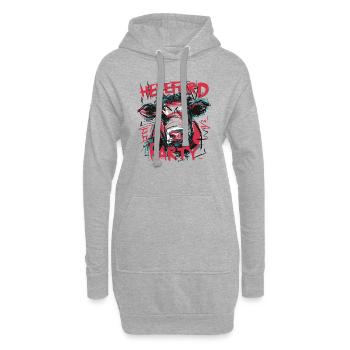 Hereford Kuh Party - Hoodie-Kleid - Grau meliert - Vorne