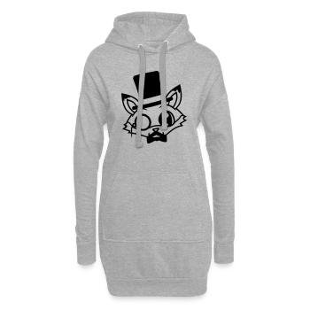 Fuchs Rotfuchs Sir Mr. Zylinder Hut Monokel Brille - Hoodie-Kleid - Grau meliert - Vorne