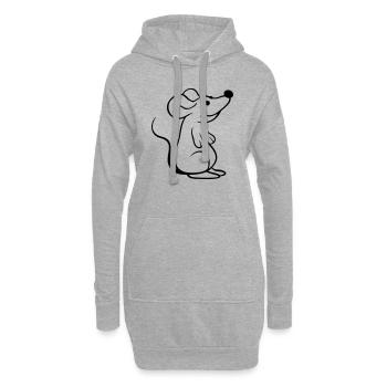 Maus Mäuschen Süße Kleine Ratte Nager Freundlich - Hoodie-Kleid - Grau meliert - Vorne