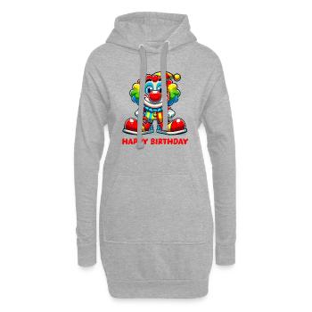 Clown Dessin animé Joyeux anniversaire - Sweat-shirt à capuche long Femme - gris chiné - Devant
