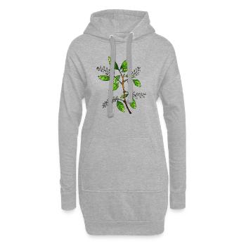 Blumen - Hoodie-Kleid - Grau meliert - Vorne