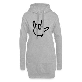ich liebe Dich - Hoodie-Kleid - Grau meliert - Vorne