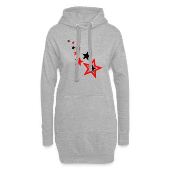 étoiles - Sweat-shirt à capuche long Femme - gris chiné - Devant
