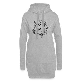 Aufgescheuchtes Huhn - Hoodie-Kleid - Grau meliert - Vorne