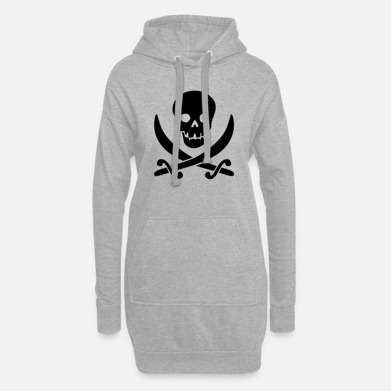 Pirat mit Schwerter - Hoodie-Kleid - Grau meliert