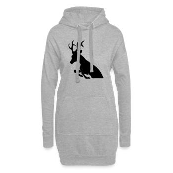 Roebuck - Sweat-shirt à capuche long Femme - gris chiné - Devant