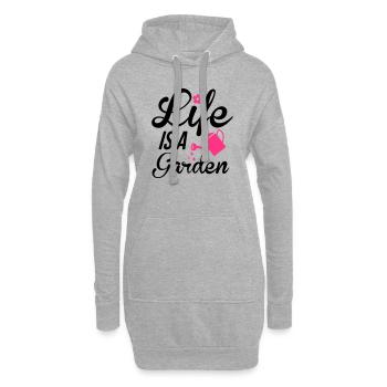 Life is a Garden - Hoodie-Kleid - Grau meliert - Vorne