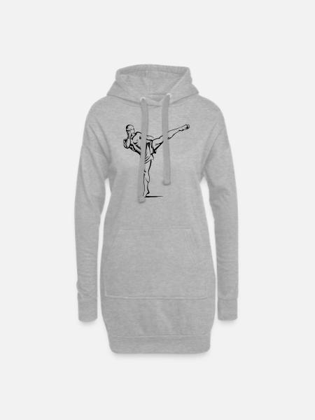 Fighter - Hoodie-Kleid - Grau meliert