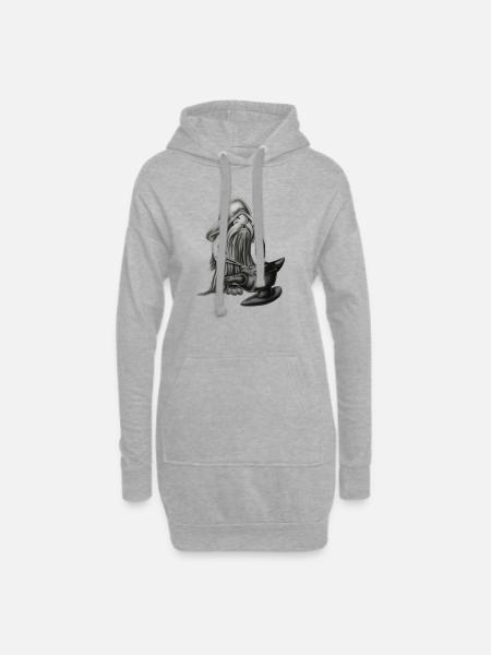 Blacksmith gnom - Hoodie-Kleid - Grau meliert