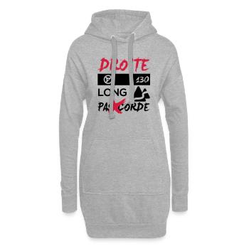 Droite 130 long - Sweat-shirt à capuche long Femme - gris chiné - Devant