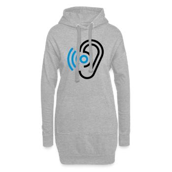 Ohr und Hörgerät - Hoodie-Kleid - Grau meliert - Vorne