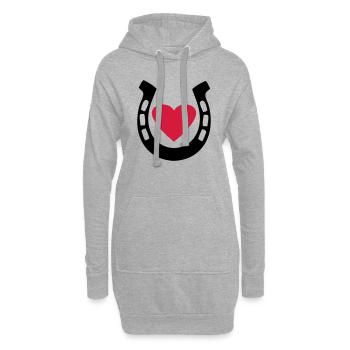bourrin fer à cheval - Sweat-shirt à capuche long Femme - gris chiné - Devant