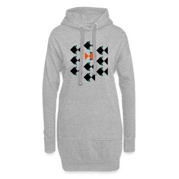 Against fish crowd - Hoodie Dress - heather grey - Front