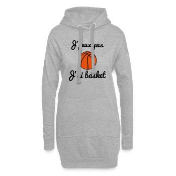 j'peux pas j'ai basket - Basketball - basket-ball - Sweat-shirt à capuche long Femme - gris chiné - Devant