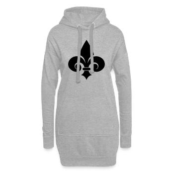 Fleur de Lys - Sweat-shirt à capuche long Femme - gris chiné - Devant