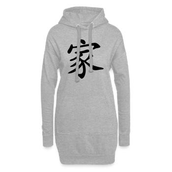chinese_sign_family_1c - Sweat-shirt à capuche long Femme - gris chiné - Devant
