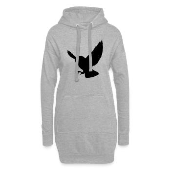 fliegender Vogel - Hoodie-Kleid - Grau meliert - Vorne