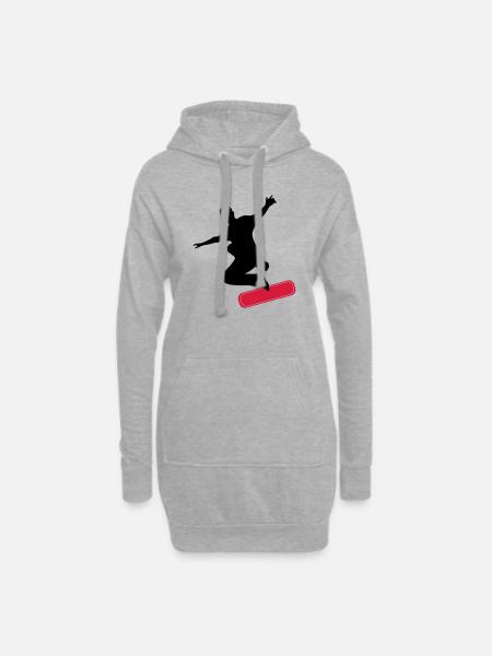 Skater - Sweat-shirt à capuche long Femme - gris chiné