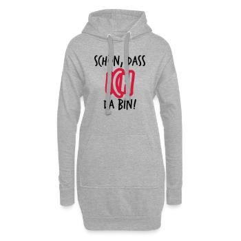 Schön dass ich da bin Geschenk - Hoodie-Kleid - Grau meliert - Vorne