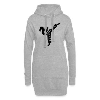 Tribal karate female - Sweat-shirt à capuche long Femme - gris chiné - Devant