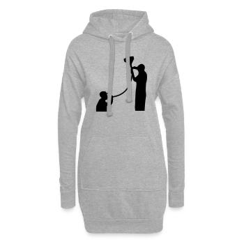 Bier Trichter Beer Bong - Hoodie-Kleid - Grau meliert - Vorne
