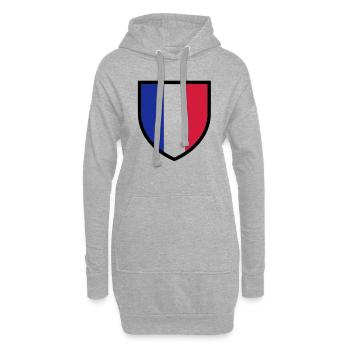 blason, écusson, drapeau France (T) - Sweat-shirt à capuche long Femme - gris chiné - Devant