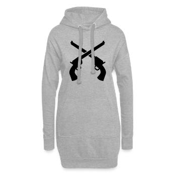 Revolverheld Pistolen gekreuzt Klar - Hoodie-Kleid - Grau meliert - Vorne