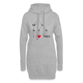 Syntaxbaum - Hoodie-Kleid - Grau meliert - Vorne