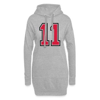 11 sports jersey football number - Hoodie-Kleid - Grau meliert - Vorne