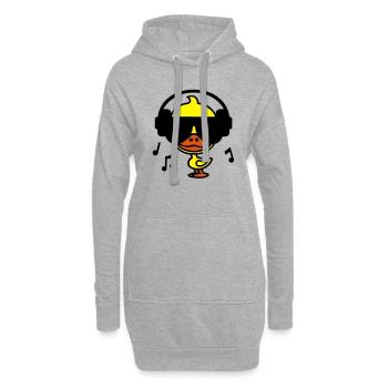 Canard de Musique (Couleur) - Sweat-shirt à capuche long Femme - gris chiné - Devant