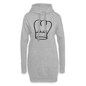 toque de cuisinier - Sweat-shirt à capuche long Femme - gris chiné - Devant