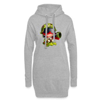 Militaire Boy.png - Sweat-shirt à capuche long Femme - gris chiné - Devant
